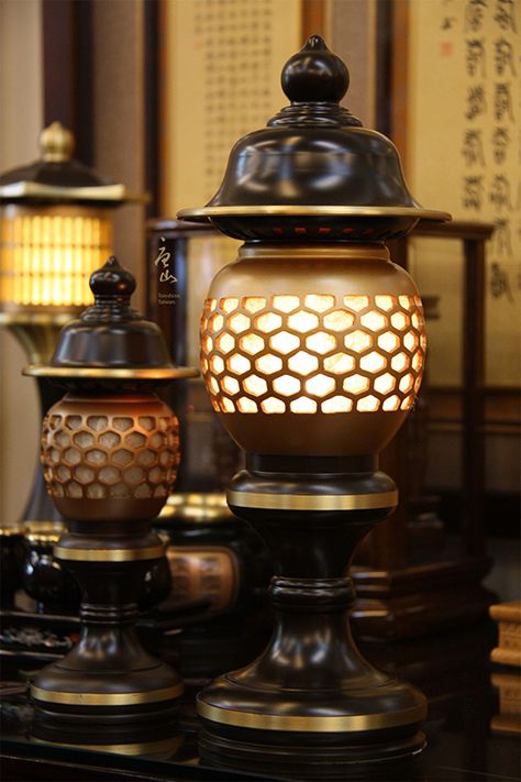 銅製神明祖先財旺燈