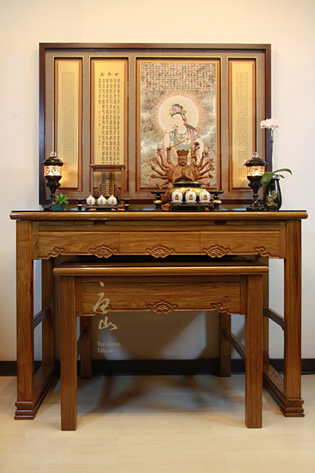 神桌佛堂展示-黃花梨如意神明桌
