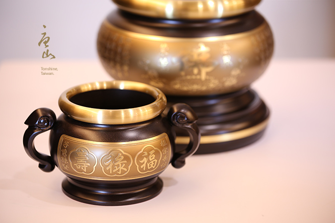 銅器工藝-古素雙色神明祖先爐